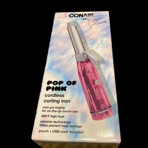 Conair Pop of Pink Cordless Curling Iron NWT